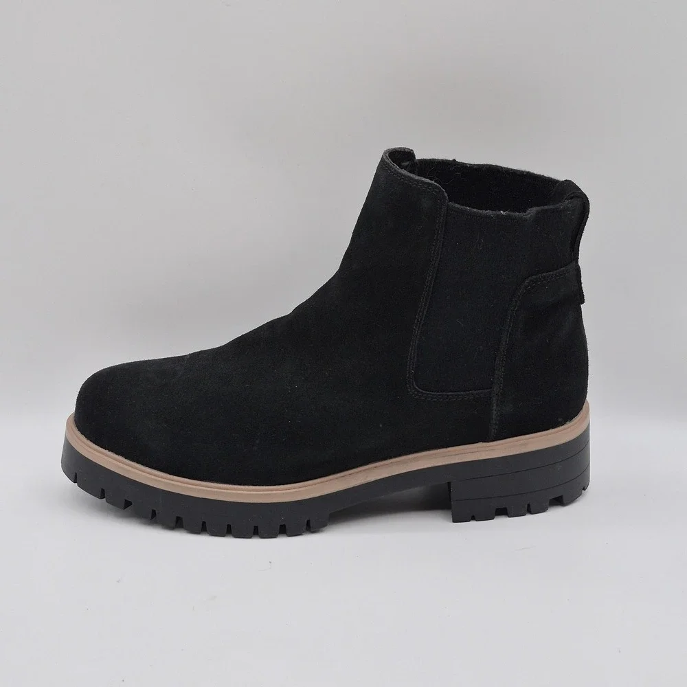 Eddie Bauer Boots Womens Size 11 Black Suede Bellingham Chelsea Waterproof Ankle